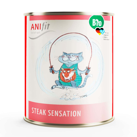 ANIfit BIO Steak Sensation – Bio-Nassfutter Katze Rind Monoprotein